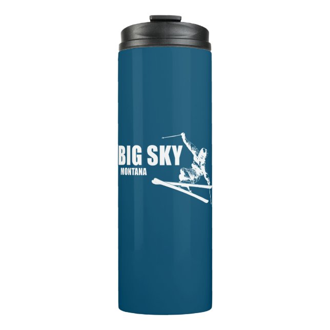 Big Sky Resort Montana Skier Thermal Tumbler (Front)