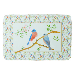 Big & Small Bluebirds Large Bathmat
