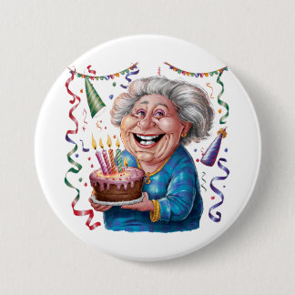 Big Smile Granny Birthday 3 Inch Round Button