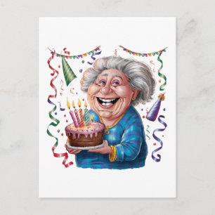 Big Smile Granny Birthday Postcard