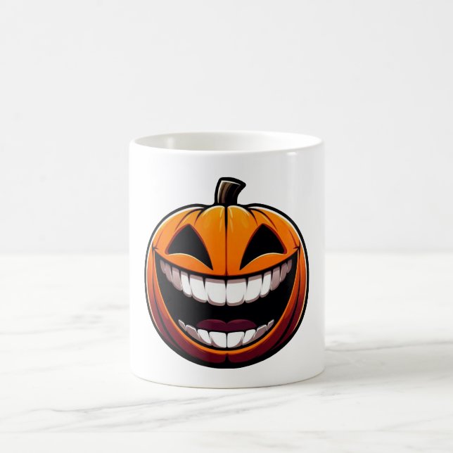 Big Smile Jack O Lantern - Halloween October Coffee Mug (Center)