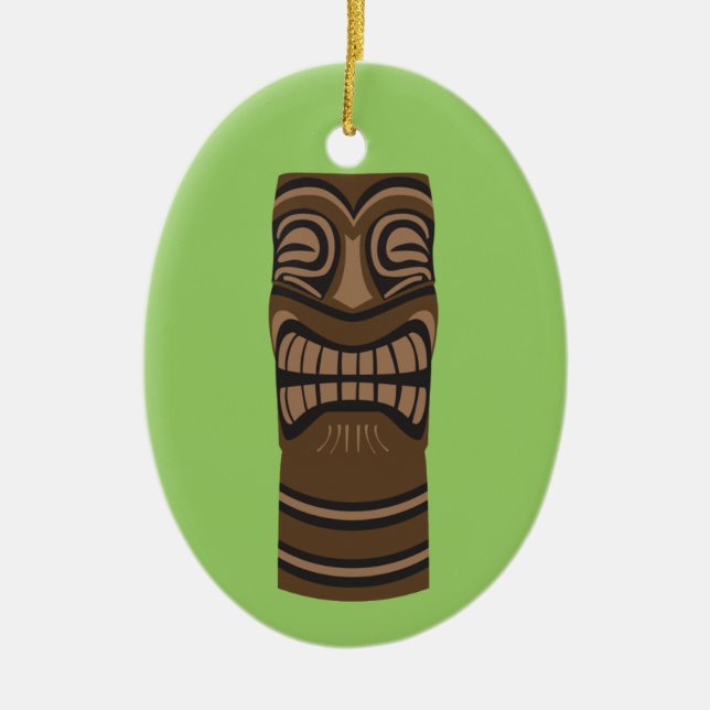 Big Smile Tiki God Ceramic Ornament (Front)