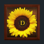Big Smile/Yellow Sunflower Gift Box<br><div class="desc">Add recipient's initial, monogram, name (or delete) to make it a smile-brought gift.</div>