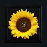 Big Smile/Yellow Sunflower Gift Box<br><div class="desc">Choose your ideal background colour and add recipient's initial, monogram, name (or delete) to make it a smile-brought gift.</div>