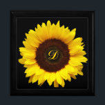 Big Smile/Yellow Sunflower Gift Box<br><div class="desc">Choose your ideal background colour and add recipient's initial,  monogram,  name (or delete) to make it a smile-brought gift.</div>
