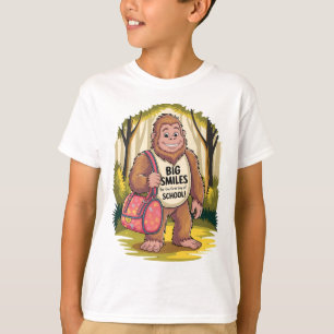 Big Smiles First Day of School Bigfoot Kid's T-Shirt