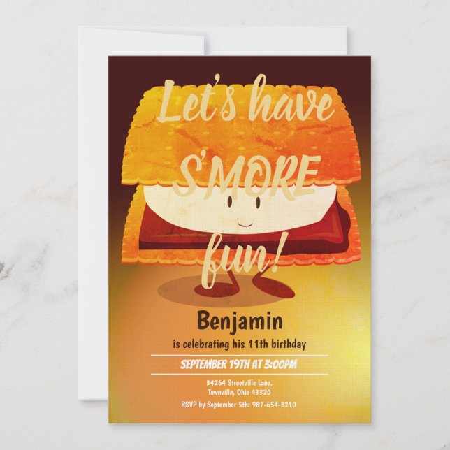 Big S'more Enfant Fête d'anniversaire Invitation v (Devant)