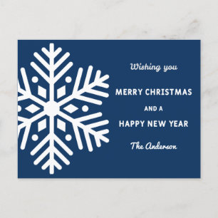 Big Snowflake Christmas and New Year Holiday card