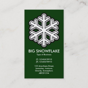 Big Snowflake - Dark Green (003300) Business Card
