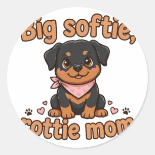 Big Softie — Rottie Mom Classic Round Sticker