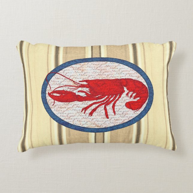 Big Spiny Rock Lobster Decorative Pillow (Front)