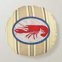 Big Spiny Rock Lobster Round Pillow