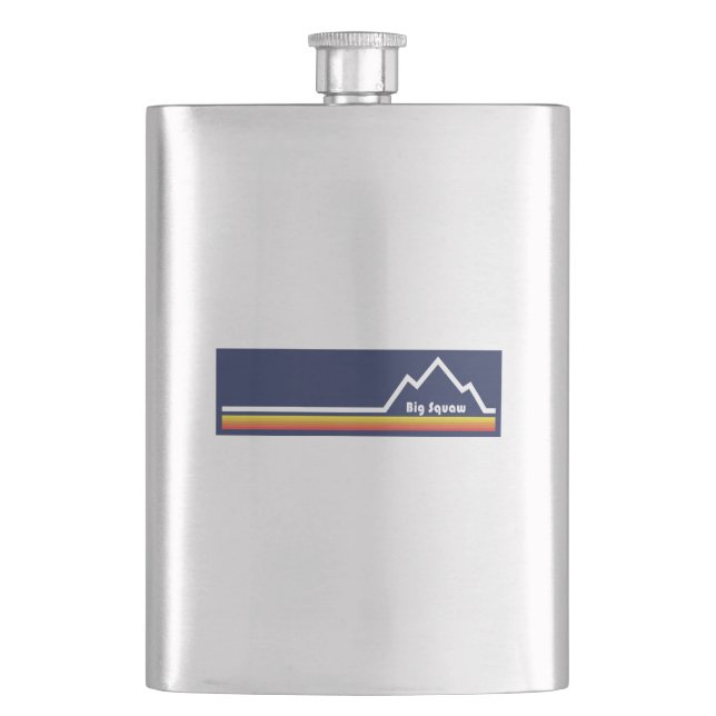 Big Squaw Mountain Ski Resort Hip Flask (Front)
