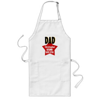 Big Star Custom Name DAD Kitchen Rock Star V02 Long Apron