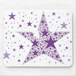 Big Star made of Small Stars in Violet Purple Mouse Pad