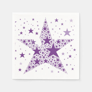 Big Star made of Small Stars in Violet Purple  Napkin