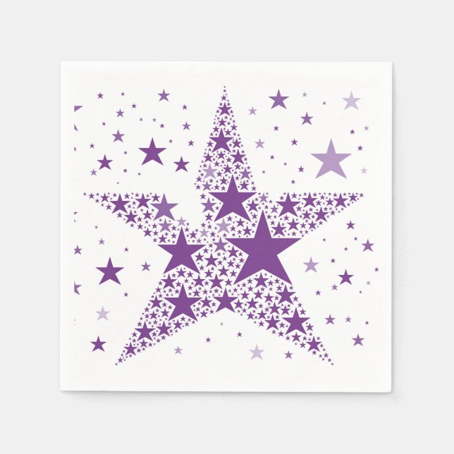 Big Star made of Small Stars in Violet Purple  Napkin (Front)