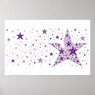 Big Star made of Small Stars in Violet Purple Poster