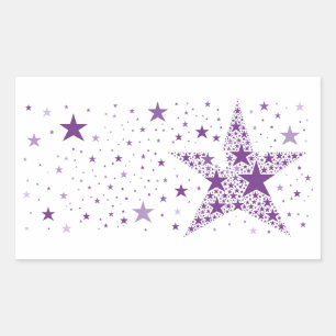 Big Star made of Small Stars in Violet Purple Sticker
