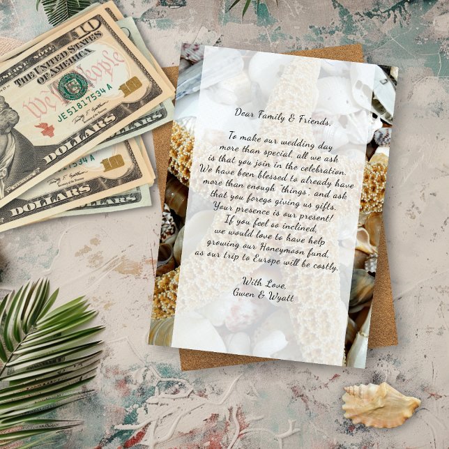 Big Starfish Beach Mariage Carte de bien de désir (Créateur téléchargé)