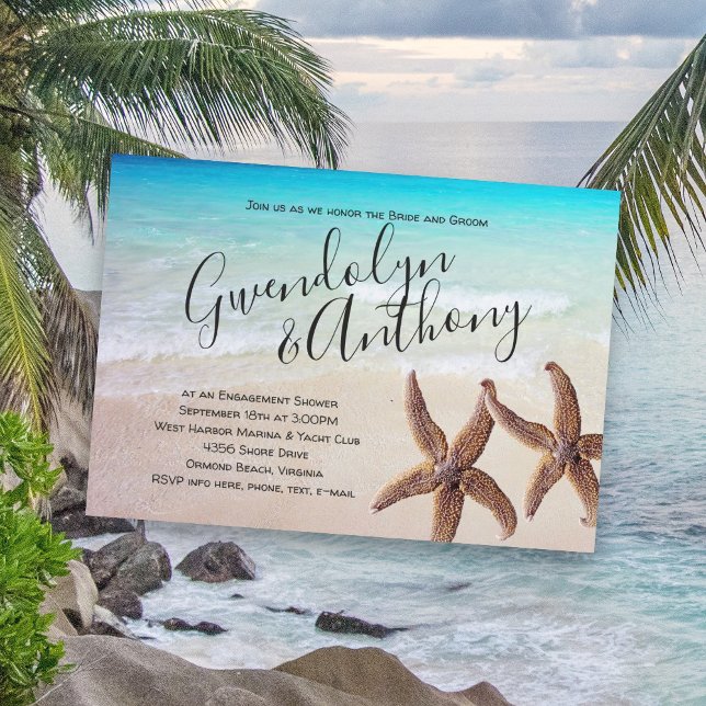 Big Starfish Couples Shower Party Invitation (Creator Uploaded)