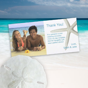 Big Starfish Custom Photo Wedding Thank You Card