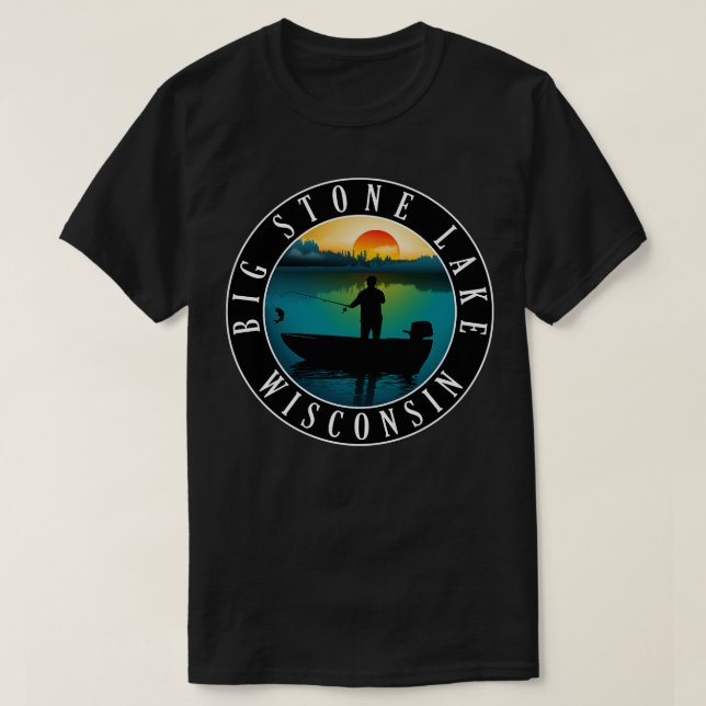 Big Stone Lake Wisconsin Fishing T-Shirt (Design Front)