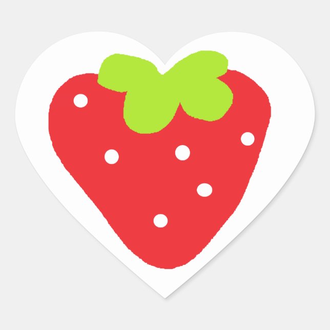 Big Strawberry Heart Sticker (Front)