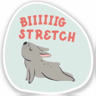 Big stretch cute illustrated French bulldog aqua