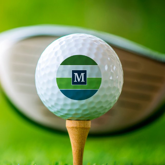 Big Stripes in blue and green with Monogram Golf Balls (Creator Uploaded)