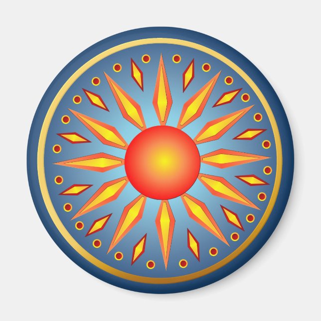 Big Summer Solstice Sun Magnet (Front)
