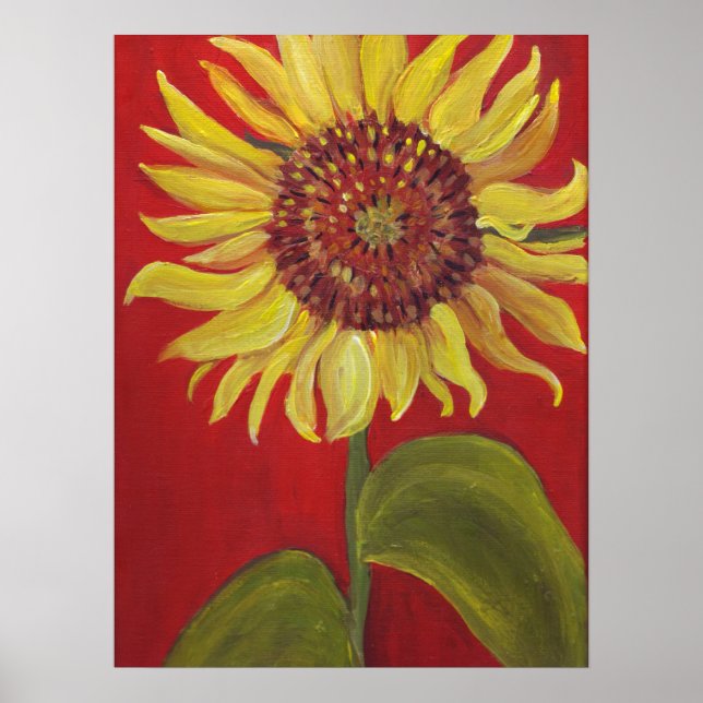 Big Sunflower on RED Print (Front)
