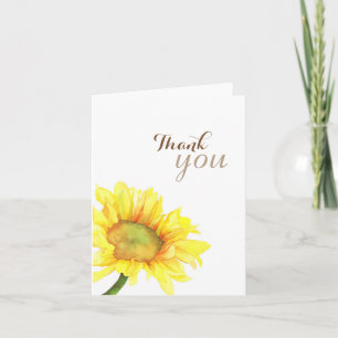 Big Sunflower Wedding Thank You Card