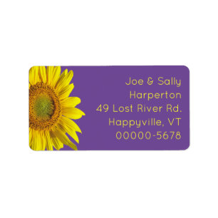 Big Sunflower Wide Return Address Labels