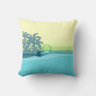 Big Sunset Hawaiian Reversible Square Pillows