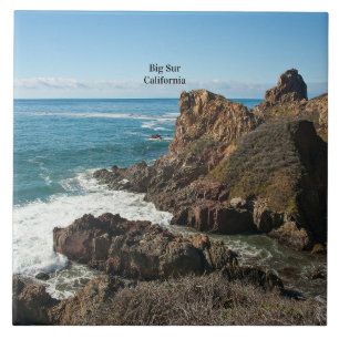 Big Sur, Calfornia, Labelled, Tile
