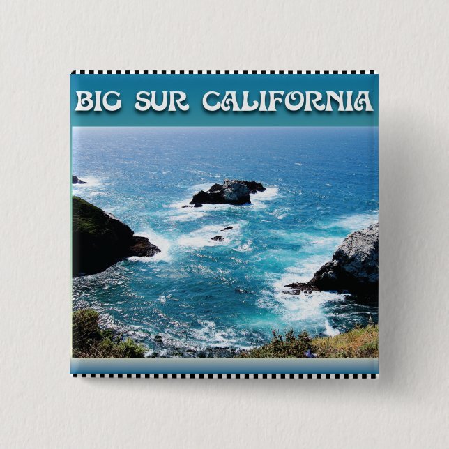 Big Sur California 2 Inch Square Button (Front)