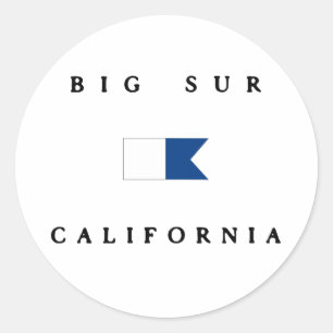 Big Sur California Alpha Dive Flag Classic Round Sticker