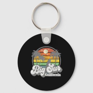 Big Sur California Beach Vacation Retro Surfing Su Keychain