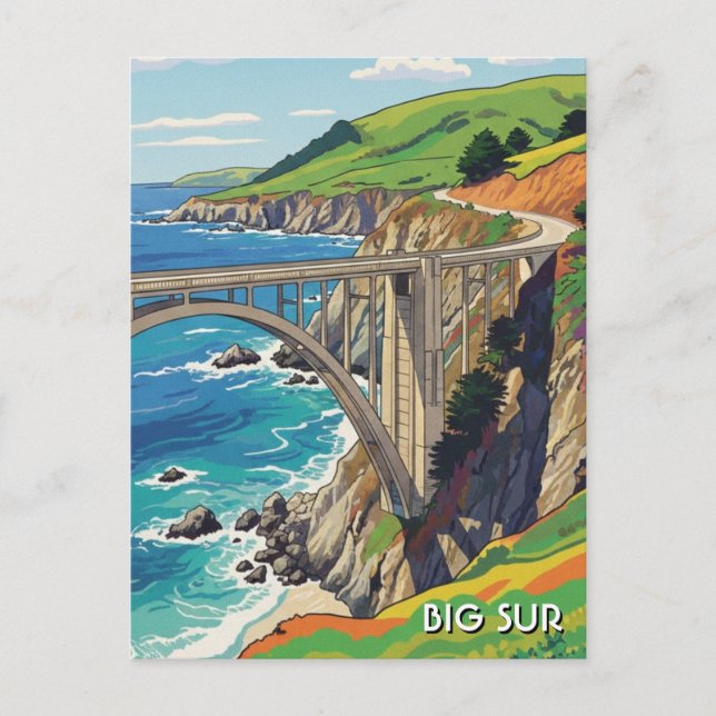 Big Sur California Bixby Bridge Travel Postcard (Front)