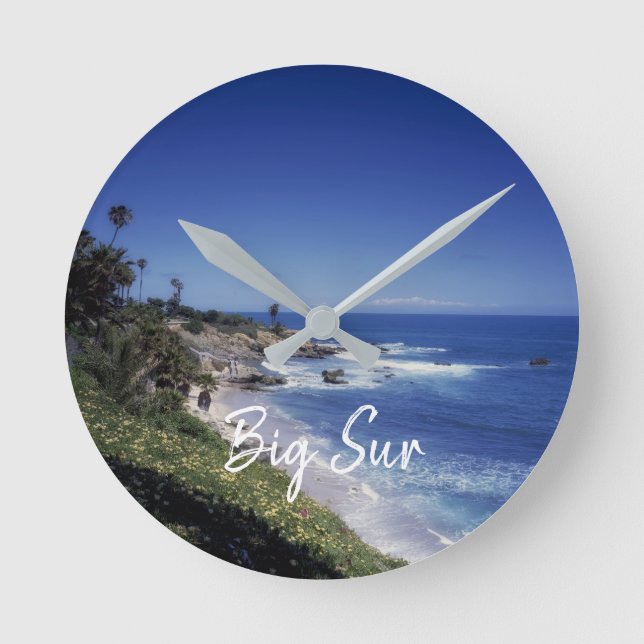 Big Sur California Coastline Round Clock (Front)