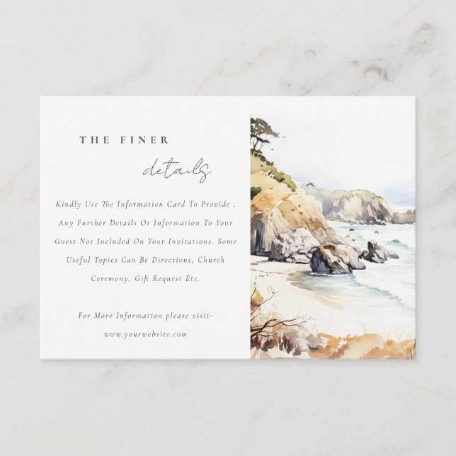 Big Sur, California Landscape Wedding Details Enclosure Card (Front)