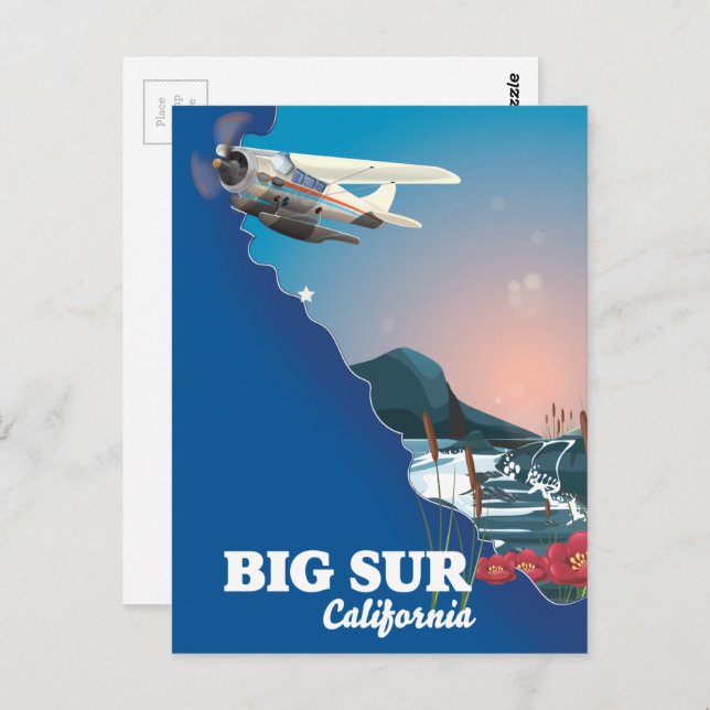 Big Sur California map Postcard (Front/Back)