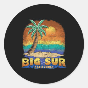 Big Sur California Vintage Distressed Souvenir  Classic Round Sticker
