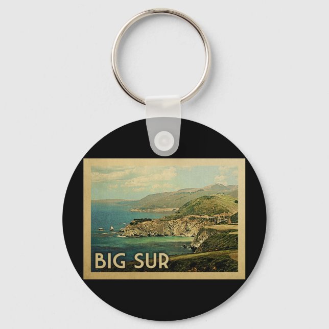 Big Sur California Vintage Travel Keychain (Front)