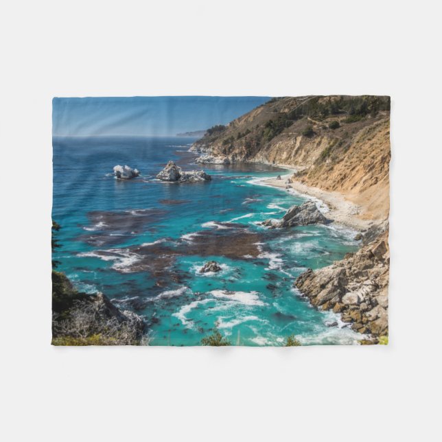 Big Sur Coastline,West Coast,Pacific Coast Fleece Blanket (Front (Horizontal))
