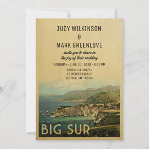 Big Sur Faire-part de mariage Vintage Mi-Siècle