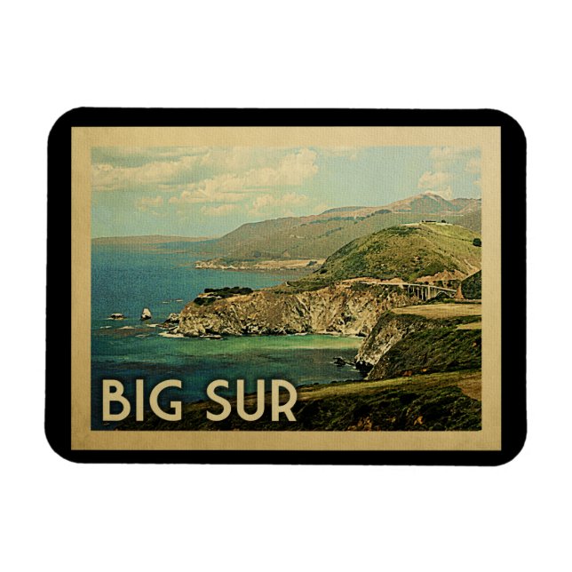 Big Sur Magnet California Vintage Travel (Horizontal)