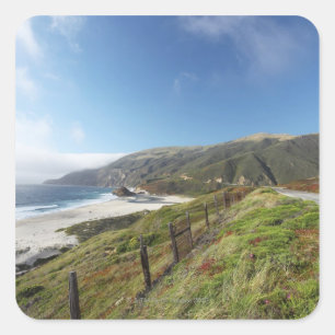 Big Sur perfection where the mountains roll Square Sticker