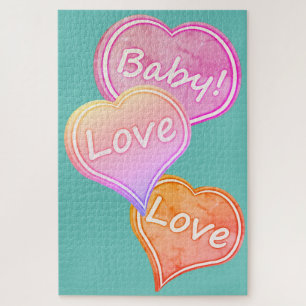 Big sweethearts/baby love love/loving heart-blue jigsaw puzzle